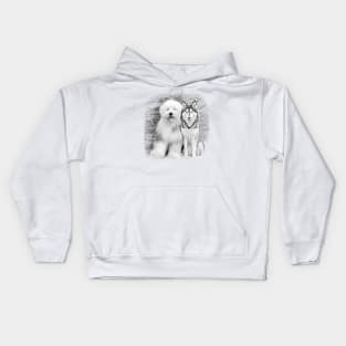 Dog Pencil Draw Kids Hoodie